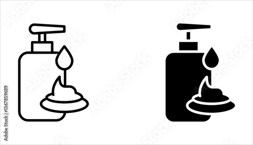 foam Cream icon set, simple skin cleanser flat design vector pictogram, vector illustration on white background.