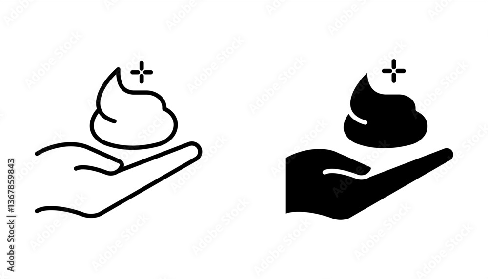Obraz premium foam Cream icon set, simple skin cleanser flat design vector pictogram, vector illustration on white background.