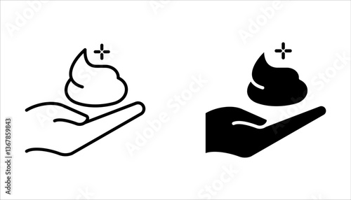 foam Cream icon set, simple skin cleanser flat design vector pictogram, vector illustration on white background.