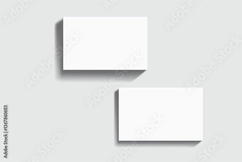 Vector realistic business card mockup template isolated. Empty design for presentation branding, corporate, stationery, document, ads, game card or note cards, greeting card, invitation, credit card
