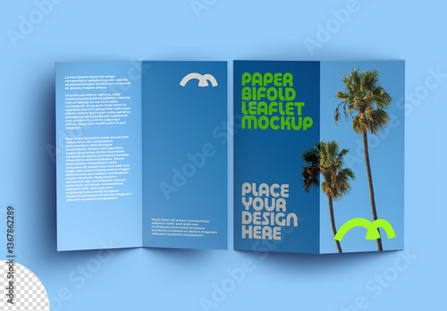 Bifold Paper Leaflet FlyerBrochure Mockup
