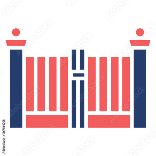 Vehicle Barrier mixed color icon