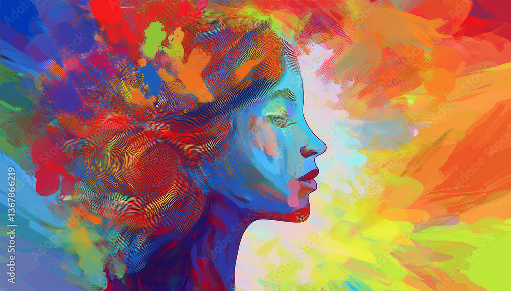 Naklejka premium 3-1-055-0Color therapy visual perception and psychological effects... Emphasize the negative space on
