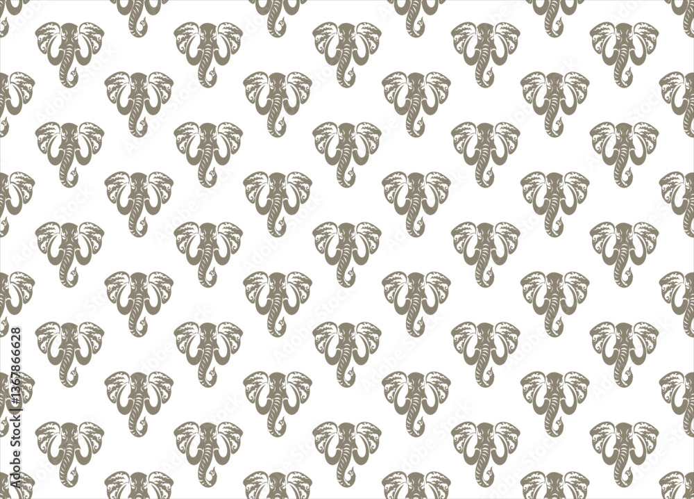 Seamless geometric elephant head pattern Seamless geometric elephant head pattern