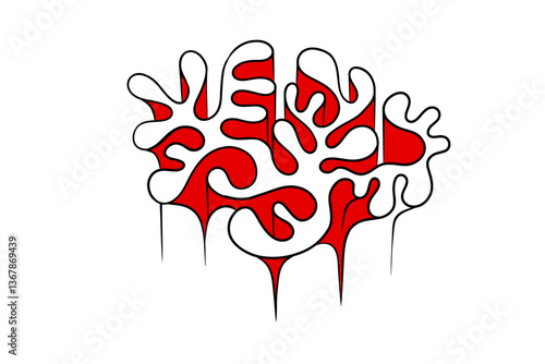 Random Shapes Organic Black Blobs line. Outline 2d vector image. Sticker for social media. Backdrop. Image for any size ideal for advertising and posters, personal project or t-shirts, mugs, logo, etc