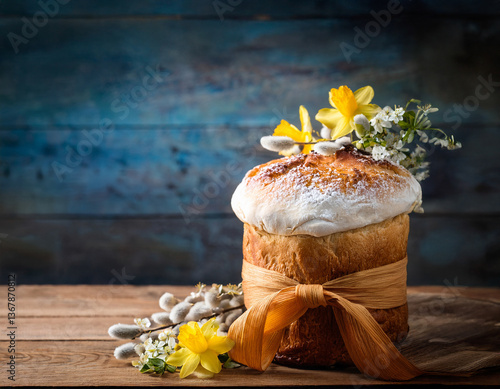 easter cake with flowers