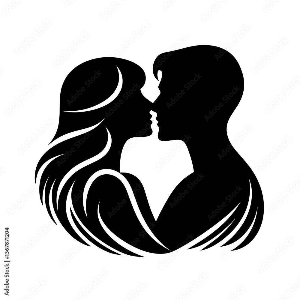 Silhouette couple in love embracing each other on transparent background Silhouette couple in love embracing each other on transparent background