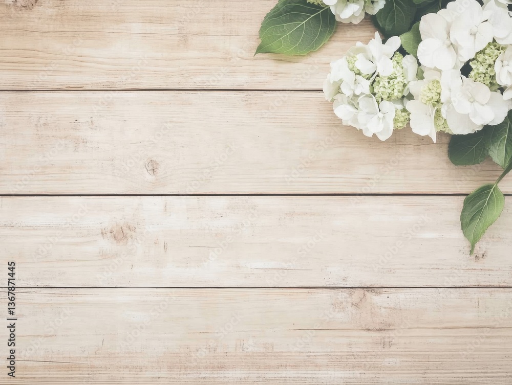 Elegant White Flowers on Rustic Wooden Background for Stylish Decor Elegant White Flowers on Rustic Wooden Background for Stylish Decor