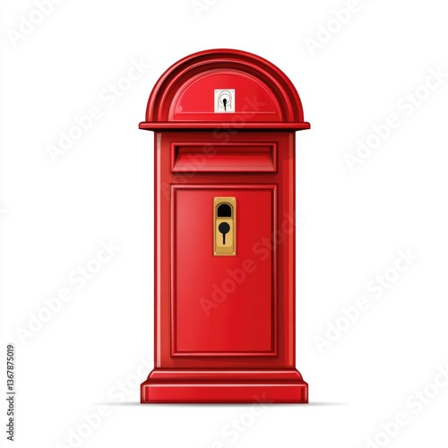 Classic Red Mailbox An Icon of Traditional Postal Services isolated on white background