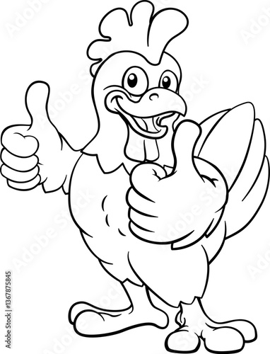 A chicken cartoon rooster c...