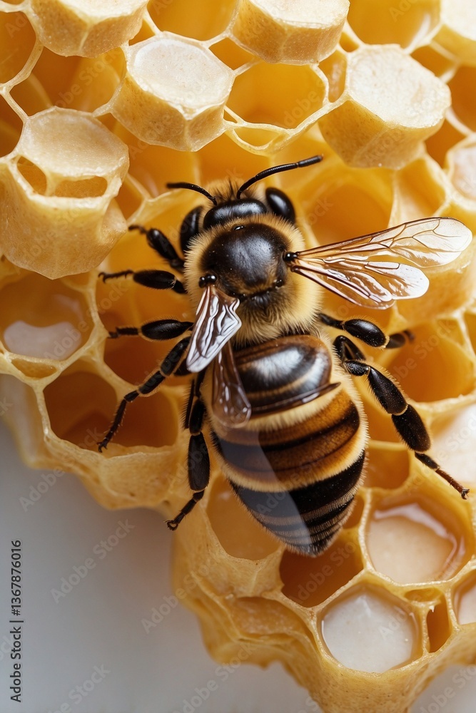 Bee on Honeycombs: The Harmony of Natural Elements with Honeysuckle and Decorative Panels