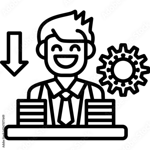 Workaholic Icon Vector Element