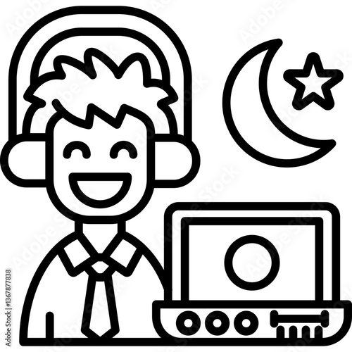 Overtime Icon Vector Element