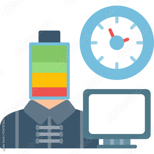 Exhausted Icon Vector Element