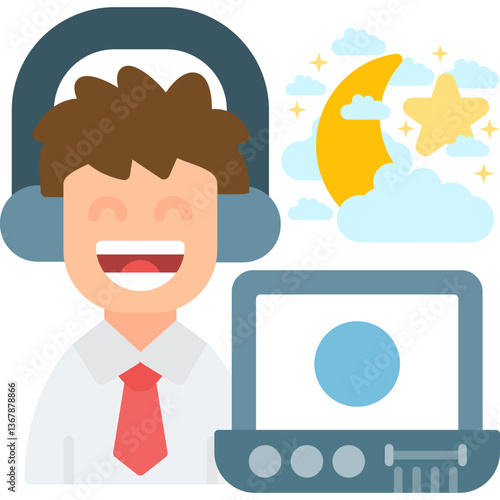 Overtime Icon Vector Element