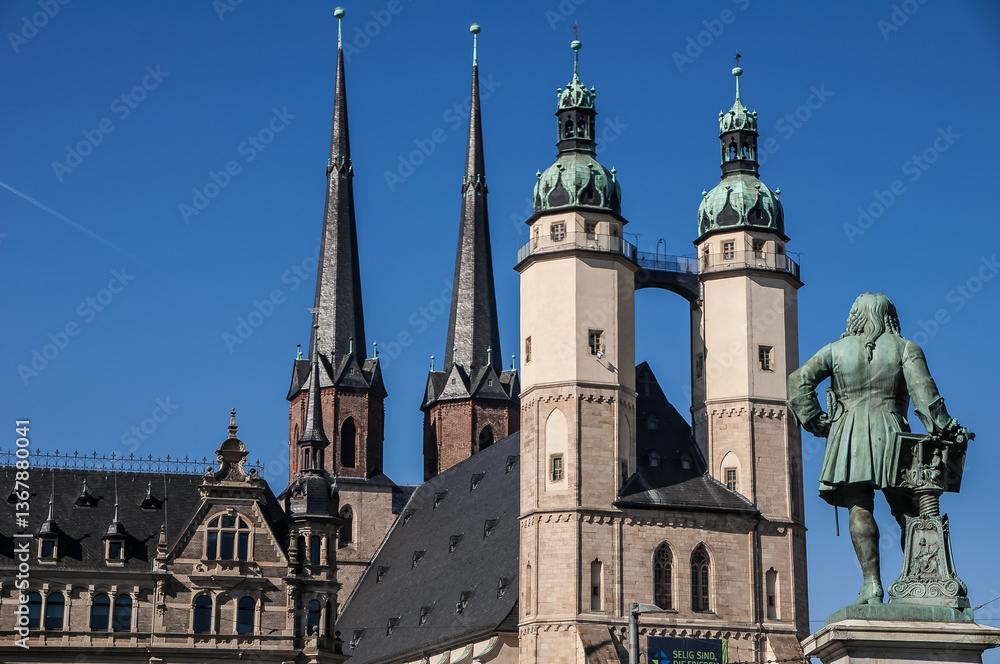 Fototapeta premium Halle-Saale Stadtpanorama
