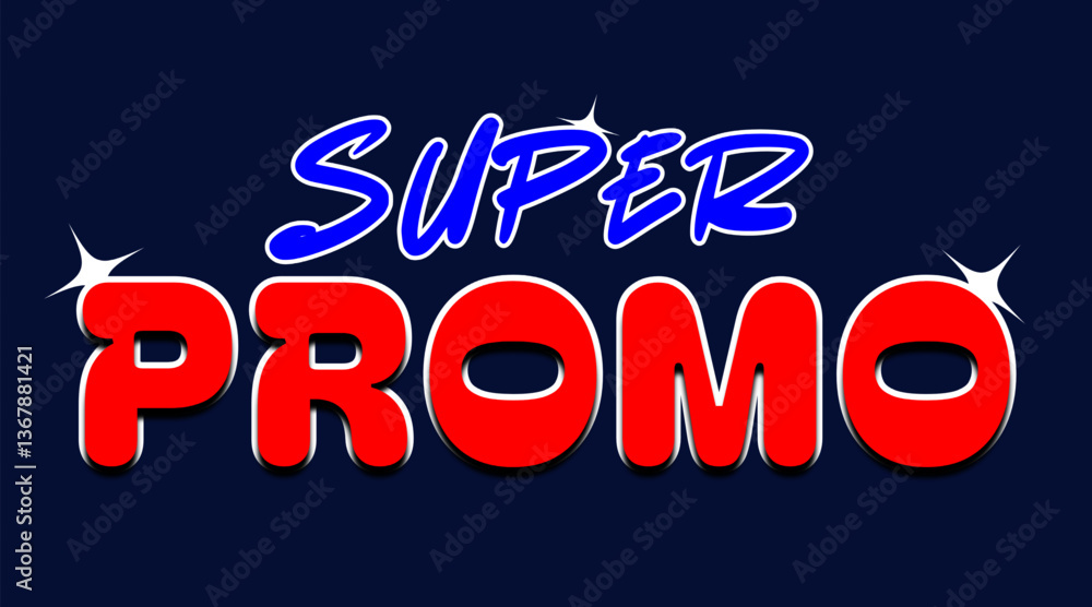 Obraz premium Vector text illustration for Super Promo.