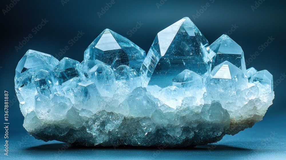 Obraz premium Pristine blue crystal cluster