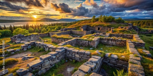 Mysterious Hyperborean Ruins: Kola Peninsula, White Sea, Russia - 4K Stock Photo