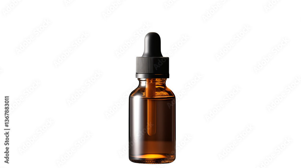 Amber glass dropper bottle for essential oils serums and beauty products mock up transparent background Amber glass dropper bottle for essential oils serums and beauty products mock up transparent background