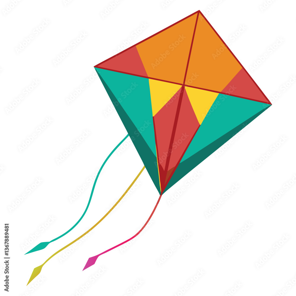 Obraz premium colourful kite on white background