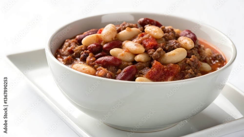 Hearty Bowl of Chili with Red and White Beans Hearty Bowl of Chili with Red and White Beans