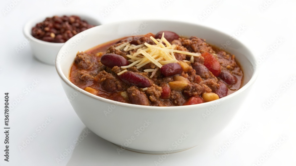 Hearty Bowl of Chili with Red and White Beans Hearty Bowl of Chili with Red and White Beans