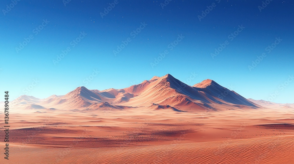 Naklejka premium Vast desert landscape under a vibrant sky