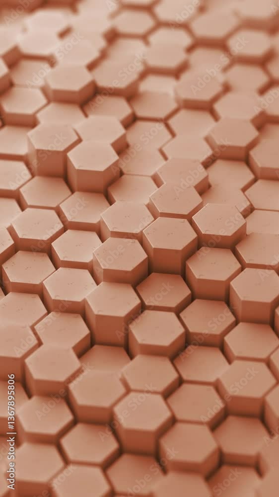 Red hexagon honeycomb shapes matte surface moving randomly. Bright 3D animation of a seamless loop of hexagon beehive. Template for documents, reports and presentations Red hexagon honeycomb shapes matte surface moving randomly. Bright 3D animation of a seamless loop of hexagon beehive. Template for documents, reports and presentations