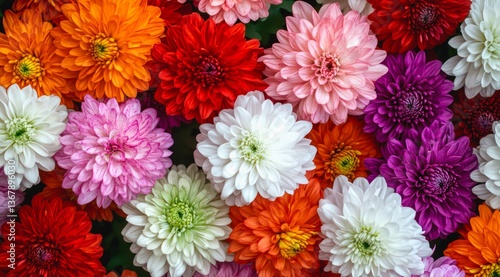Bouquet of colorful chrysanthemum flowers.