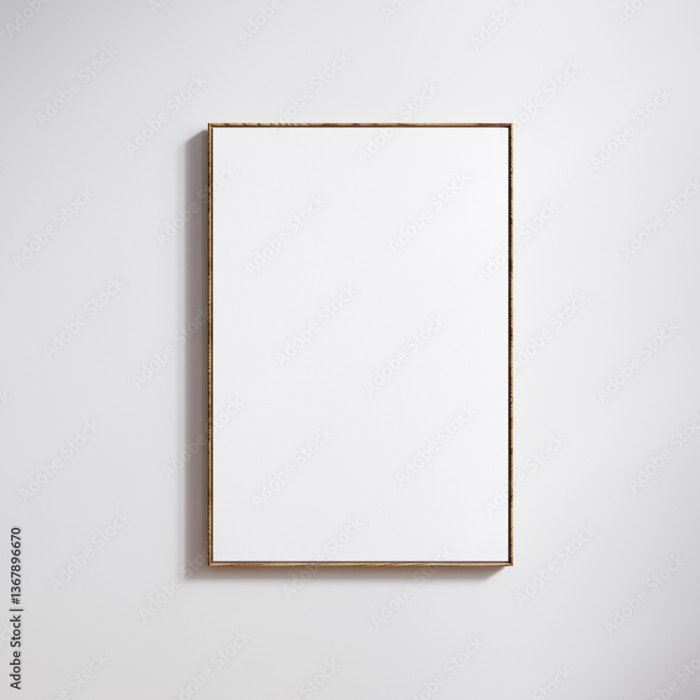 Framed floated canvas mockup close up, 3x5 paper ratio with passepartout and thin frame, 3d render Framed floated canvas mockup close up, 3x5 paper ratio with passepartout and thin frame, 3d render