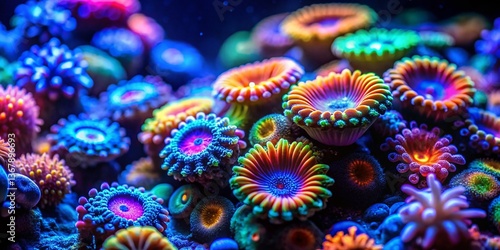 Wallpaper Mural Night Ocean Glow: Vibrant Coral and Shells Under Moonlight Torontodigital.ca