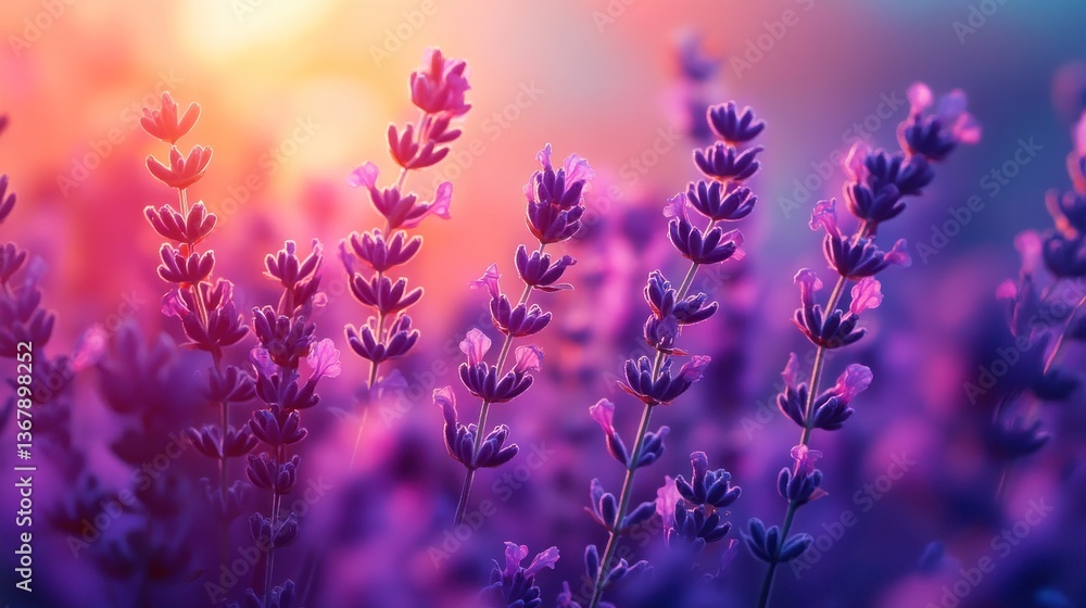 Obraz premium Lavender field sunset