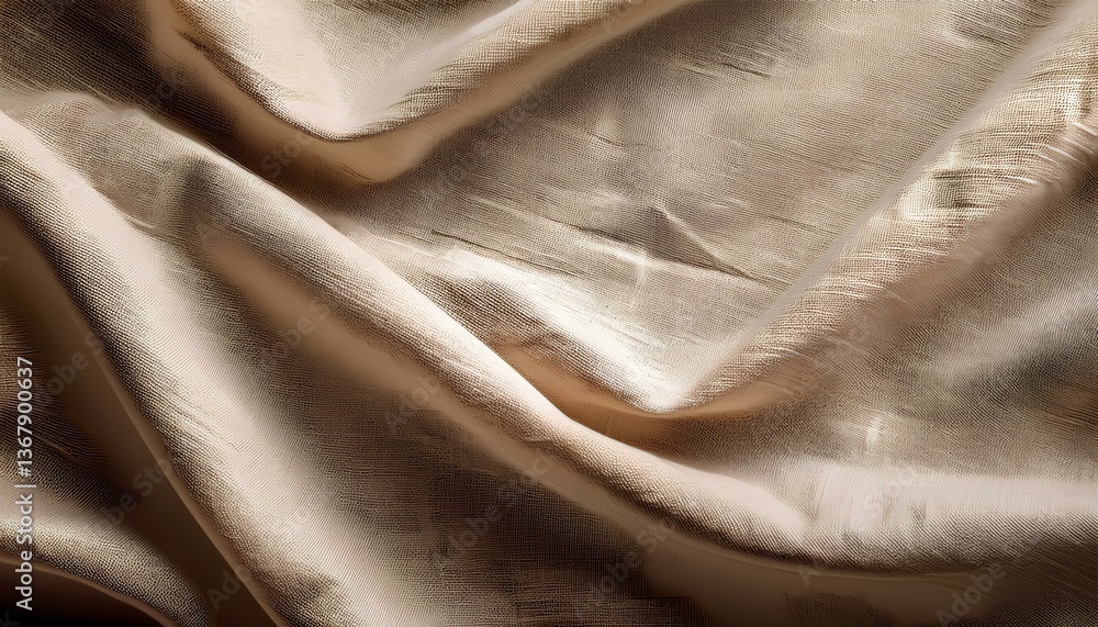 Fototapeta premium Close up of the texture of the crumpled linen fabric.