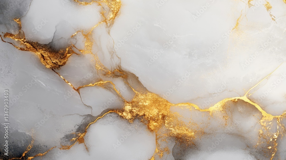 Intricate gold veins are a distinctive feature of luxurious white marble texture Intricate gold veins are a distinctive feature of luxurious white marble texture