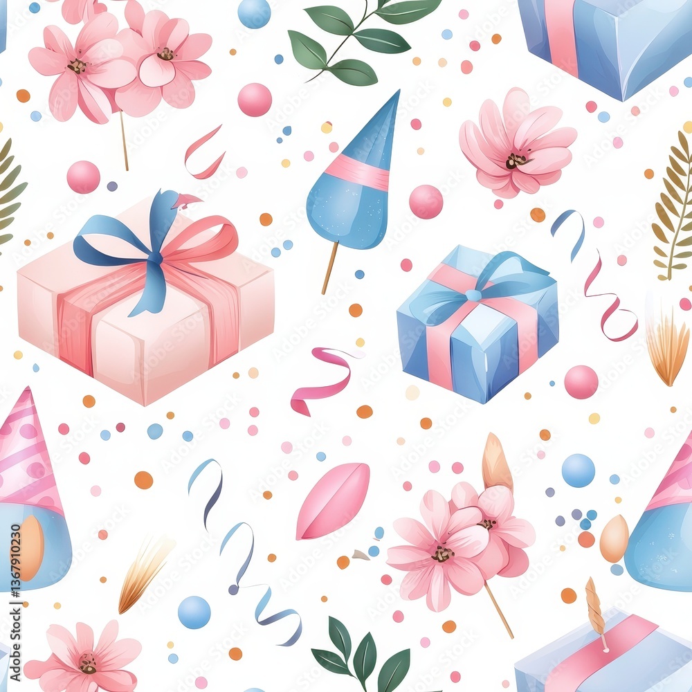 seamless pattern with Party Celebration Gift Pattern seamless pattern with Party Celebration Gift Pattern