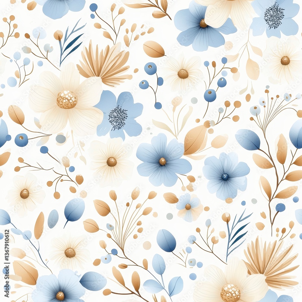 seamless pattern with Pastel Floral Pattern Design seamless pattern with Pastel Floral Pattern Design