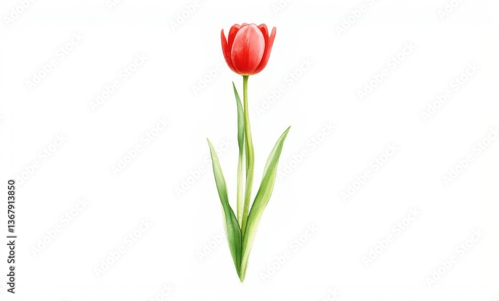 Vibrant red tulip in bloom Vibrant red tulip in bloom