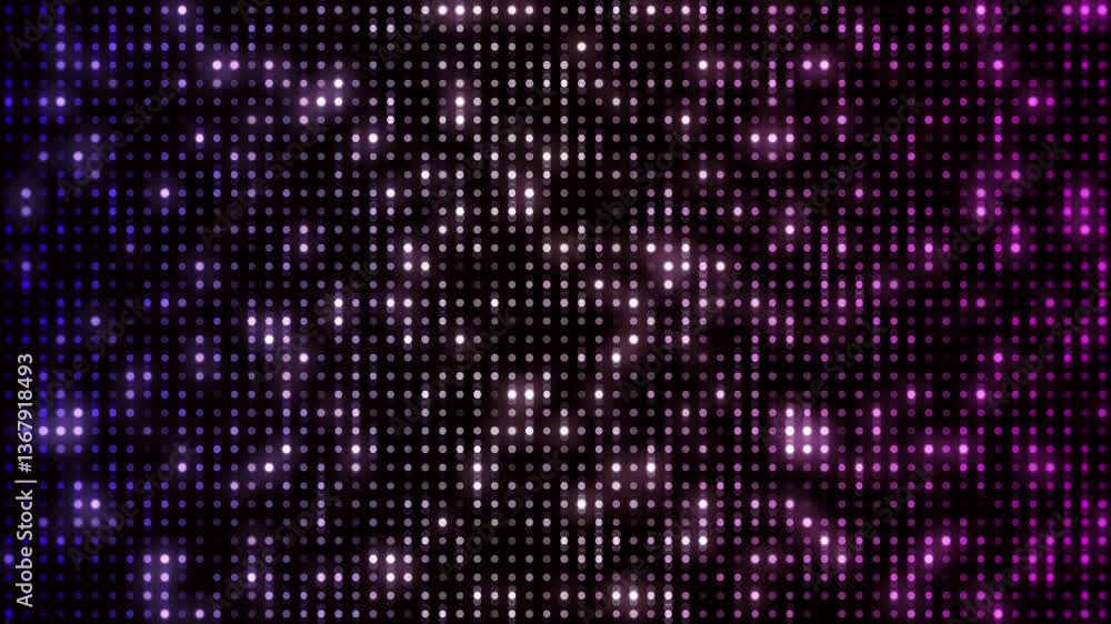 Shimmering disco lights party background. Night club music video animation. LED spotted screen seamless looping motion glamour effect