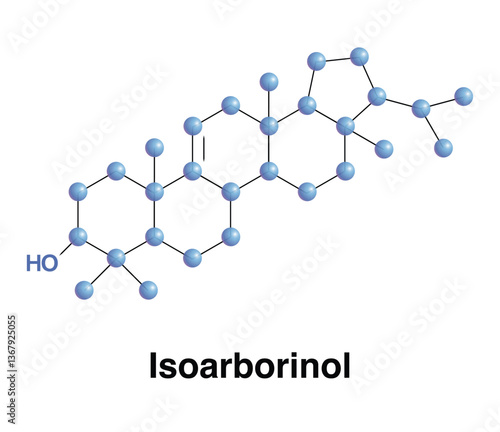 Isoarborinol Triterpenoid Produced By Angiosperms, Biomarker For Higher Plants. Science Vector Illustration