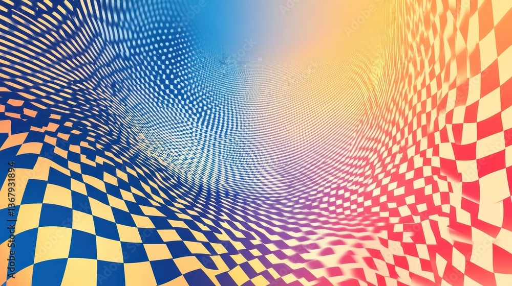 Fototapeta premium Checkered Tunnel Perspective