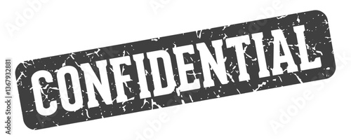 confidential rectangular sign. confidential stamp