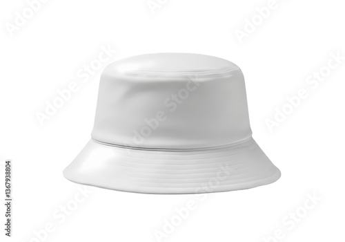White Bucket Hat: Stock Photo on Transparent  background
