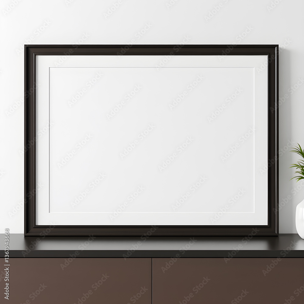 Minimalist interior mockup with blank frame. Empty frame wall poster mockup. Interior mockup with modern design. Contemporary interior scene Minimalist interior mockup with blank frame. Empty frame wall poster mockup. Interior mockup with modern design. Contemporary interior scene