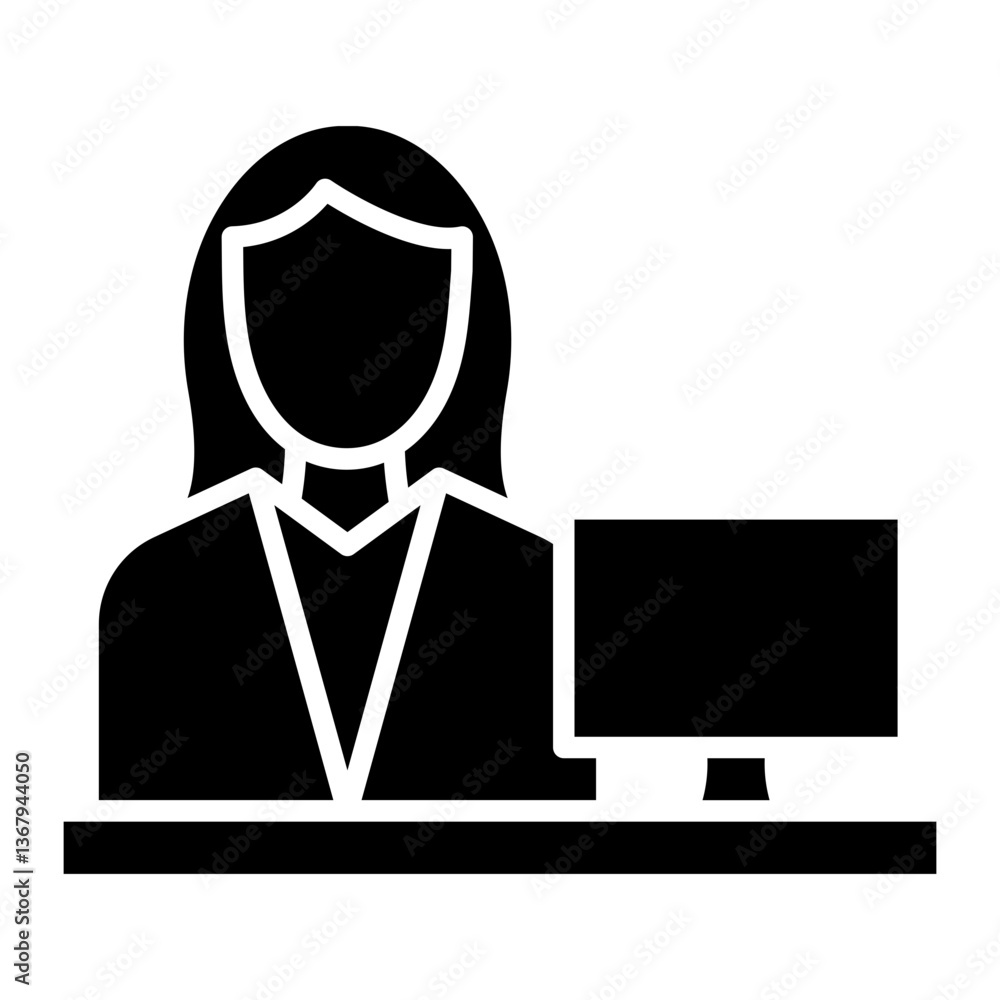 Clerk Female Icon Clerk Female Icon