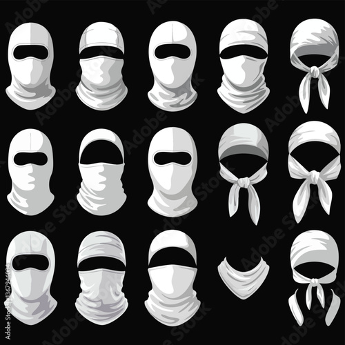Collection of White Protective and Fashionable Headwear Styles