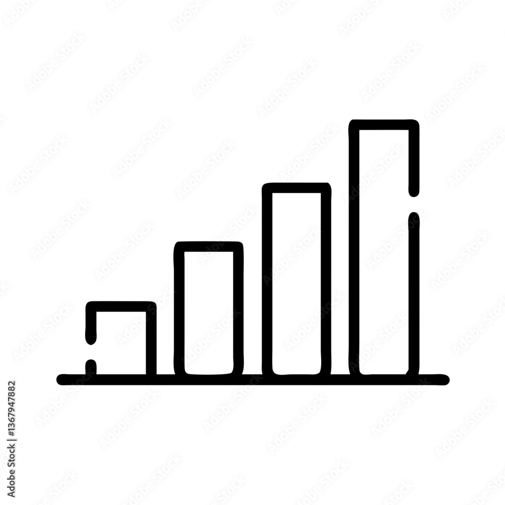 Bar chart icon depicting growth on a transparent background Bar chart icon depicting growth on a transparent background