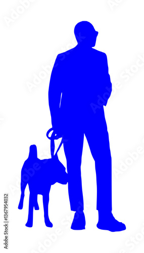 Person With Sunglasses Walking Dog Silhouette