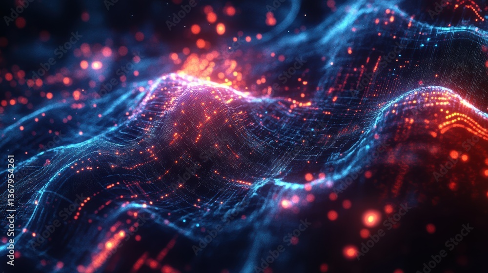 Obraz premium Quantum AI Computing Concept with Futuristic Hologram