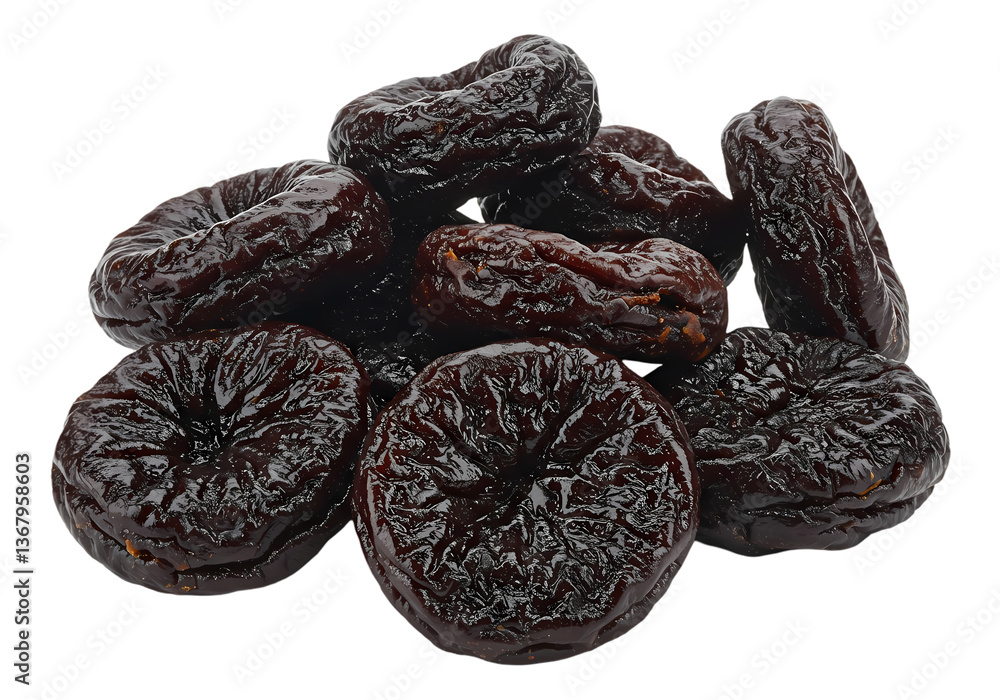Dried Black Dates: Health Benefits on Transparent background Dried Black Dates: Health Benefits on Transparent background